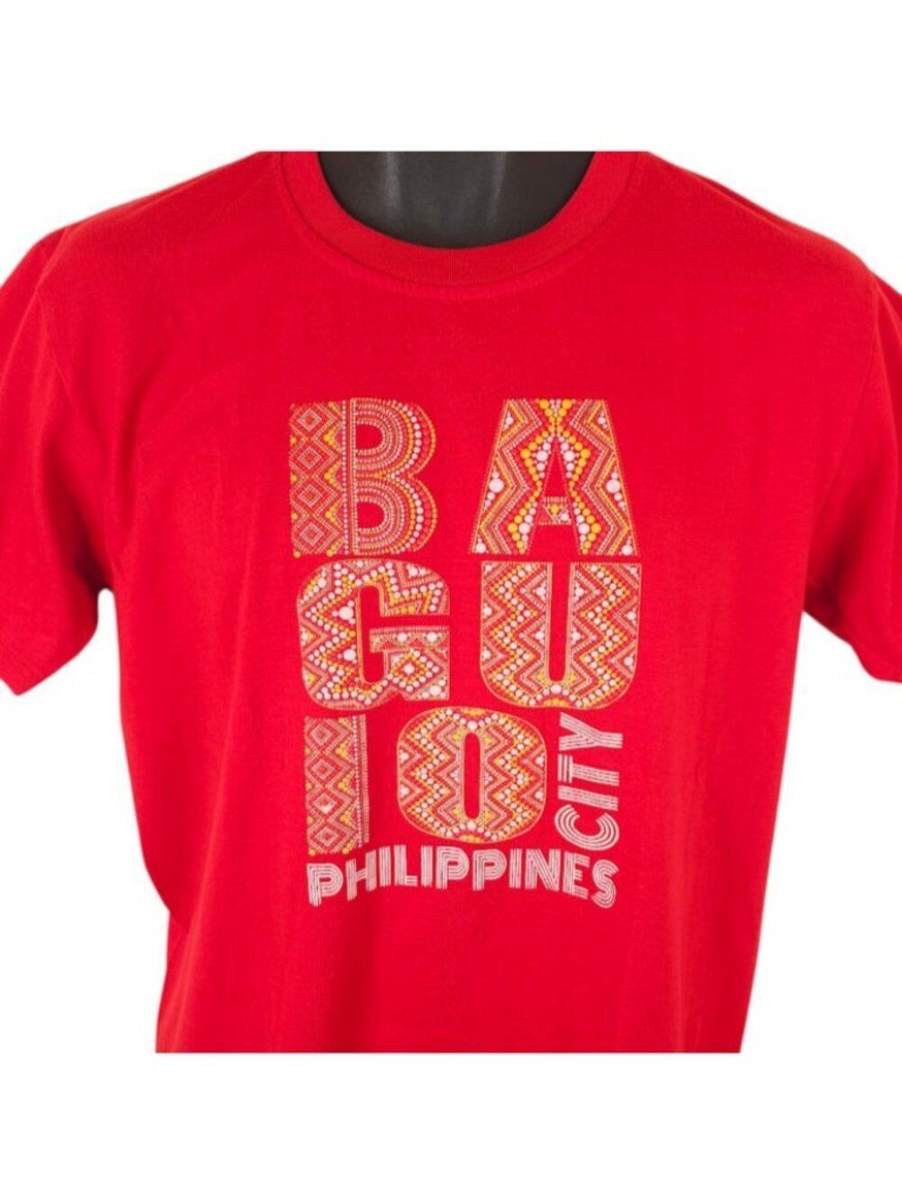 Baguio Philippines T Shirt Mens Size Medium Red Travel Destination Tee